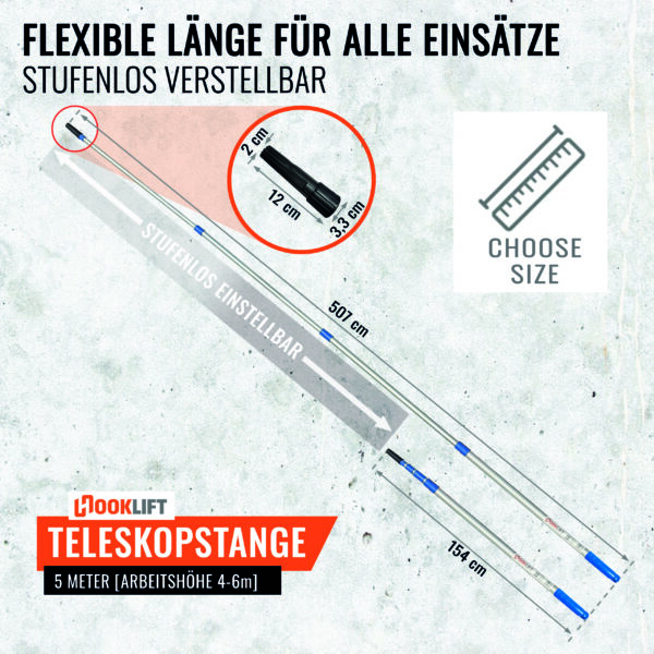 Teleskopstange 5m mit Adapter – Bild 4